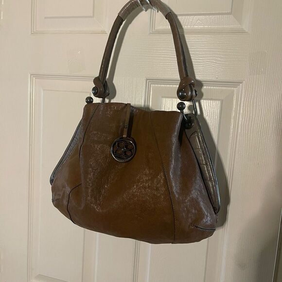 BCBGMAXAZRIA Brown & gray Hobo  Shoulder  bag.silver tone hardwares . - Picture 1 of 15